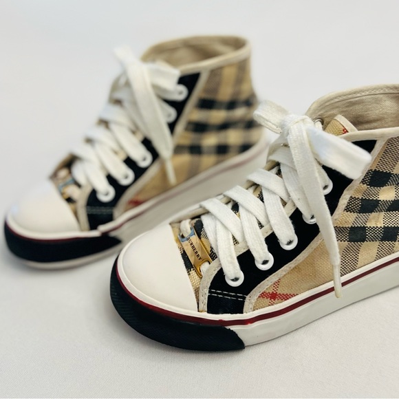 Burberry Unisex Check high top sneakers-100% Authentic BURBERRY - Picture 3 of 16